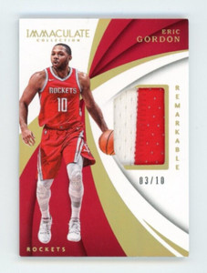 2018 Panini Immaculate Eric Gordon Patch Gold #/10 SP Game Worn Relic Rockets
