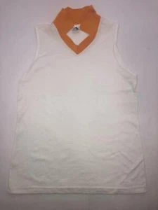 Lot 6x Augusta Tank Top Polo Ladies Cotton Blend White w Yellow Collar Adult 2XL - Picture 1 of 1