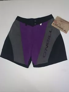 Deadstock NWT Vintage Oneill Swim Trunks Shorts Spellout USA Made SZ 29 Purple - Picture 1 of 6