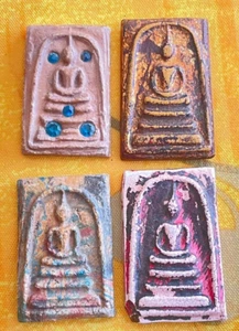 LOT 4 Plaque Bonze Phra Somdej amulette en terre cuite Thaïlande tc - Picture 1 of 6