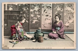 TEEZEREMONIE JAPANISCHE ANTIKE POSTKARTE - Bild 1 von 2