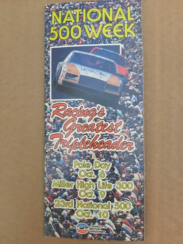 1982 Charlotte Motor Speedway National 500 Ticket Brochure Harry Gant  Win Cover
