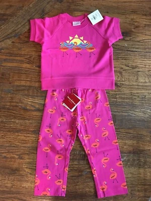 Conjunto de roupa Hanna Andersson top e capri meninas tamanho 120 6-7 novo com etiquetas - Imagem 1 de 4