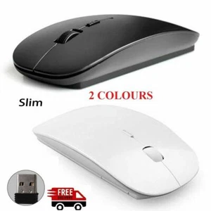 Slim 2.4GHz Optical Wireless Optical Mouse USB Receiver For Laptop PC DELL ACER - Picture 1 of 10