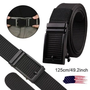 Men's Ratchet Belt Nylon Web Belts for Men with Automatic Slide Buckle 1.3" USA - Picture 1 of 16