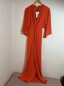 Absolutely Stunning MARELLA Finezza Orange Jersey Dress Sz S BNWT RRP£165 (0596) - Picture 1 of 5