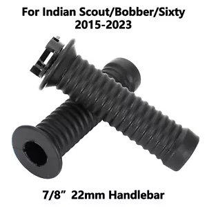 Rubber 7/8 Hand Grips For Indian Scout Bobber Sixty ABS 2015-2023 22mm Handlebar - Picture 1 of 13