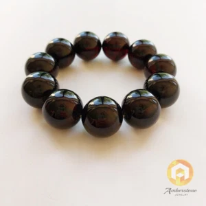 Dark Red Cherry Baltic Amber Bracelet 61.4g - Picture 1 of 3