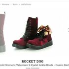 Rocket Dog Blendz Velveteen 9-Eyelet Boots Cassis Red Size 5
