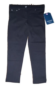 NWT Girls CHEROKEE Black Stretch Adjustable Waist School Uniform Pants - size 5 - Picture 1 of 6