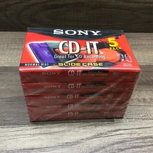 Sony CD IT 90 Minutos Sesgo Normal Paquete de 5 Estuche Deslizante Casete Nuevo Sellado X - Imagen 1 de 6