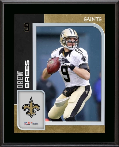 Drew Brees Saints 10.5' x 13' Sublimated Player Plaque - Fanatics Authentic Cover
