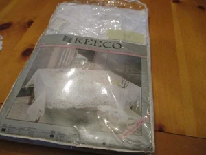 NEU 1980er Keeco weiß Handarbeit Battenburg Spitze Tischdecke 72x108 & 12 Servietten - Bild 1 von 11