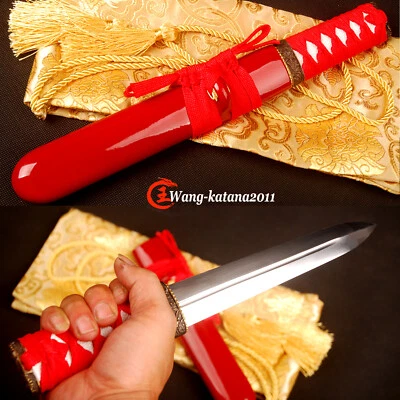 40CM Self-Defense Sharp Small Knife Handmade Japanese Samurai Short Sword Tanto  - Image 1 of 4