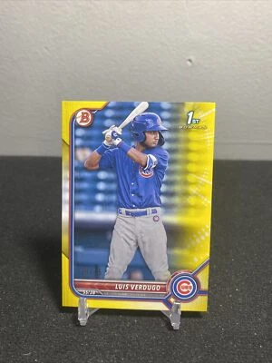 2022 Bowman Luis Verdugo Yellow 1st Prospect Paper #16/75 Cubs - Image 1 of 2