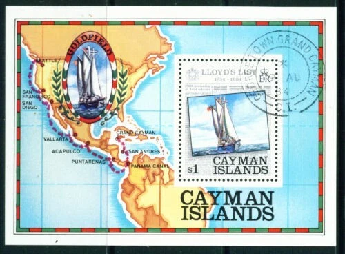 Cayman Islands 1984 "Lloyds List" miniature sheet MNH SG 590 pre cancelled. - Image 1 of 1