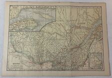 1917 map ~ QUEBEC ~ 10x13.5 ~ factory folds, general wear