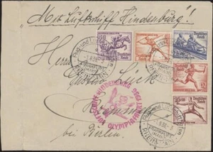 GERMANY, 1936. Zeppelin LZ 129, Olympic MI627-*631, Frankfurt R-M - Picture 1 of 1