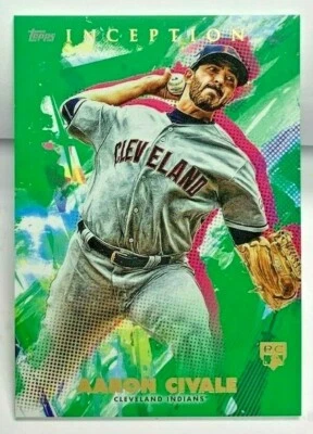 Aaron Civale 2020 Topps Inception GREEN Parallel RC #20 SP -  CLEVELAND INDIANS - Image 1 of 2