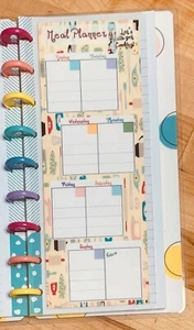 Inserto de tablero de plan de comidas semanal para usar con Skinny Classic Happy Planner ~ - Imagen 1 de 3