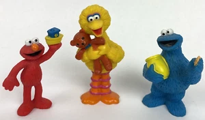 3 x Sesame Street 3” Figures Figurines Cake Topper Elmo Big Bird Cookie Monster - Picture 1 of 8