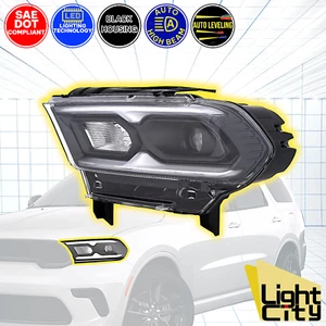 [LED COMPLETO con AFS] Para Dodge Durango 2021-24 Bisel Negro Faro Conductor LH - Imagen 1 de 9