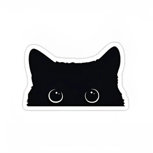 3 PCS Cute Black Cat Peeking Sticker – 5" x 3" Vinyl Decal | Cat Lover Gift - Picture 1 of 1