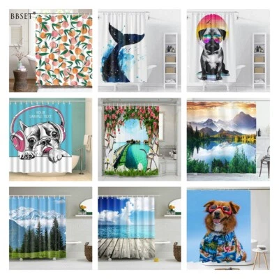 Cortina de ducha de vacaciones de playa de verano para baño poliéster impermeable 72 pulgadas Foto 1 de 4