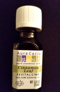 Aura Cacia Cinnamon Leaf pure essential oil .5 FL. OZ. (15mL) spicy revitalizing - Picture 1 of 3