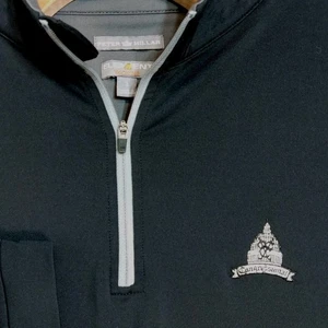 Peter Millar Herren L schwarz Element 4 feuchtigkeitsableitend 1/4 Reißverschluss Congressional Country Club  - Bild 1 von 17