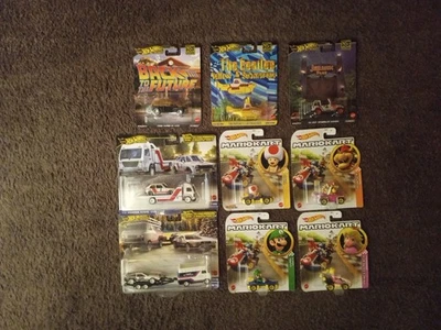 Lote de 9 Coches Hotwheels Nuevos, 3 Cultura Pop, 2 Transportes de Equipo y 4 Mario Kart  Foto 1 de 4
