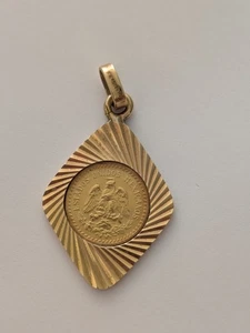 1945 Mexico 2 Pesos Dos 2 Pesos  Gold Coin +14k Gold Pendant 4A5 - Picture 1 of 6