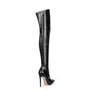 Women Pointed Toes Thin Heels High Heel Long Boots Plus Size Over The Knee Boots - Picture 1 of 26