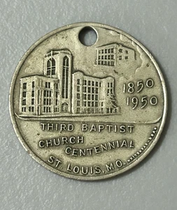 1950 THIRD BAPTIST CHURCH St Louis Centennial 100th Ann. Whitehead Hoag Token - Picture 1 of 2