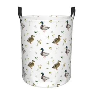 Laundry Basket Cute Mallard Duck Room Decor,Round Laundry Hamper Waterproof D... - Picture 1 of 7