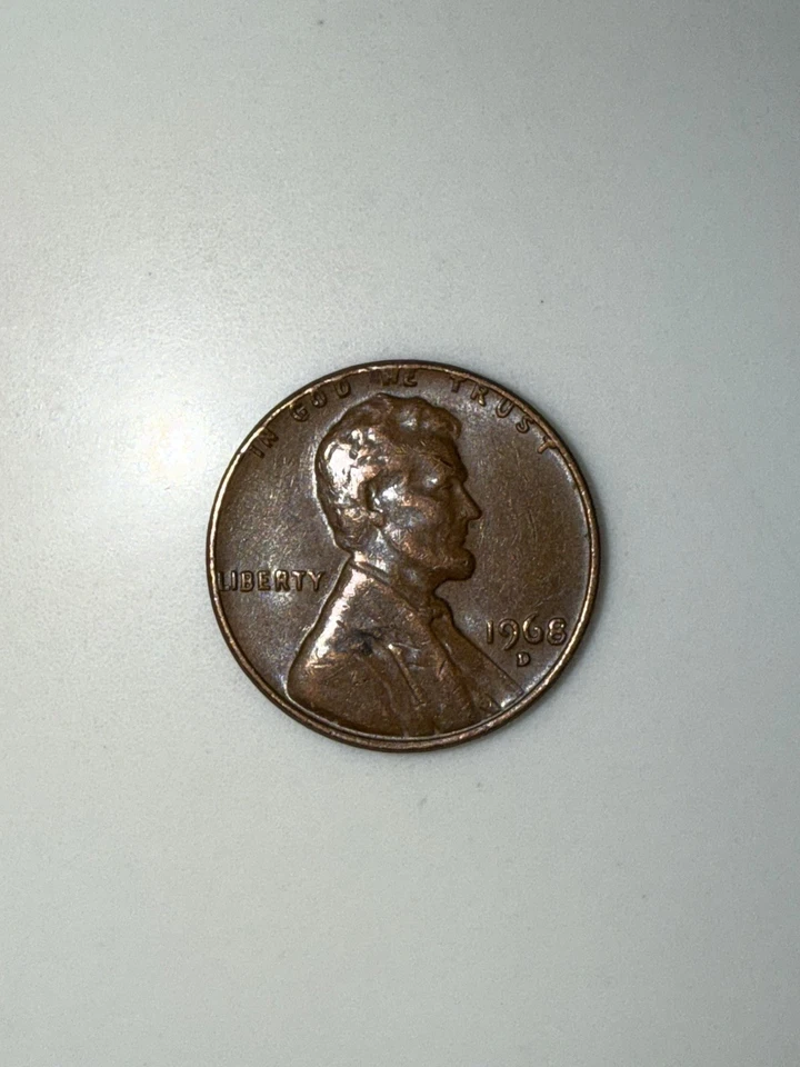 Rare 1968 D Penny “L On Rim” And Top Rim Error - Image 1 of 4