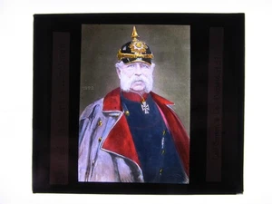 König Albert von Sachsen   Historisches handkoloriertes großes Farbglasdia - Bild 1 von 2