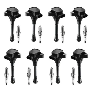 UF812 Ignition Coil Pack Iridium Spark Plugs Set of 8 Fits For Nissan 22448EZ31B - Picture 1 of 3