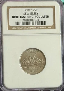 1999 P New Jersey State Quarter Brilliant Uncirculated NGC - Picture 1 of 2