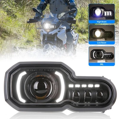 Conjunto de faros LED DRL de haz alto/bajo para F650GS/F700GS/F800GS F800ADV F800R Foto 1 de 4