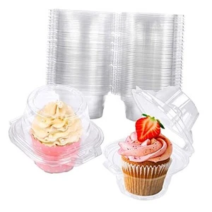 Pack Individual Cupcake Containers Plastic Cupcake Boxes Cupcake Holders 50 - Picture 1 of 7