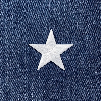 White Star Applique Patch - Embroidered Iron On Badge 2.25" - Image 1 of 2