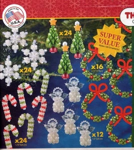 THE BEADERY 100 ORNAMENT KIT SNOWFLAKE-TREE-ANGEL-CANDY CANE-WREATH - Picture 1 of 1