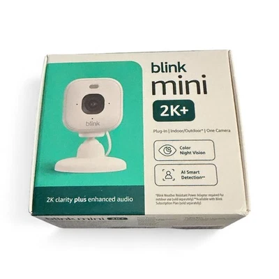 Blink Mini 2K+ Clarity Camera Indoor/Outdoor Enhanced Audio – NEW in Box (White) - Image 1 of 4