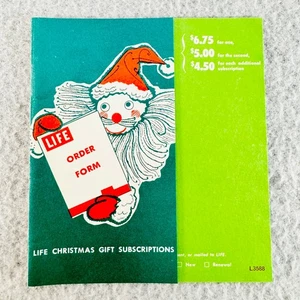 Life Magazine Original Christmas Gift Subscription 1954 Print Ad Santa - Picture 1 of 2