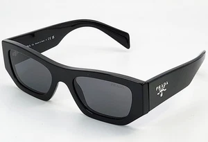 Prada Sunglasses Rectangular PR 01S 16K08Z Black 53mm Authentic - Picture 1 of 16