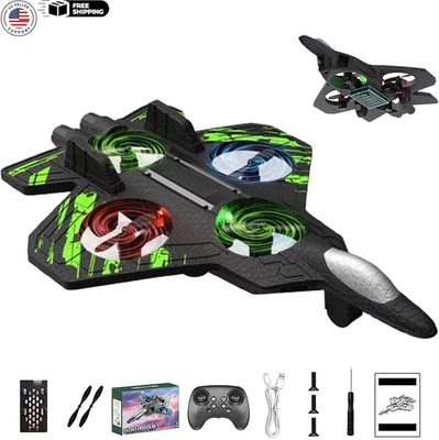 2026 Upgraded Skyriders RC Jet Stunt Fighter Jet LED Lights 360 Flip Foam Plane - Image 1 of 4