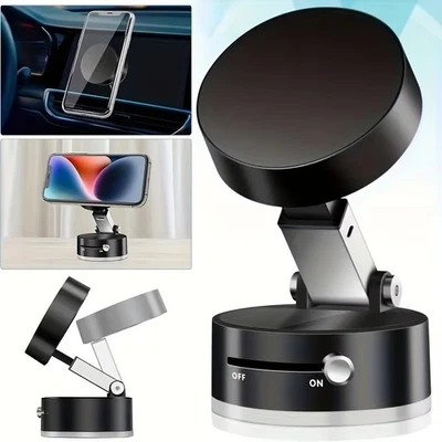 Magnetic Suction Phone Holder Foldable Mount for Car/Gym/Mirror/iPhone/Android - Image 1 of 4