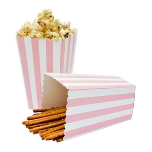 Crystallove 24pcs Striped Paper Popcorn Boxes for Party Favor Supplies Pink - Picture 1 of 7