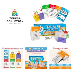 500+ Flash Card Inglese-Spagnolo per Adulti e Bambini Età 15+ - Verbo Copertura C... - Foto 1 di 9